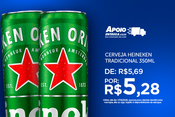 Cerveja Heineken Tradicional 350ml  até 17/08